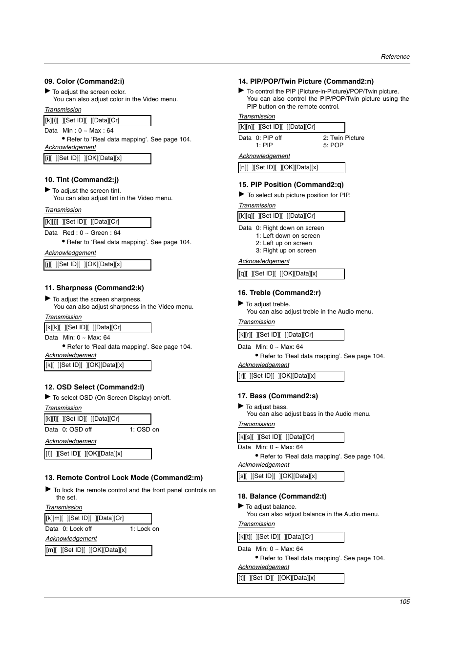 LG 26LX2D User Manual | Page 105 / 116