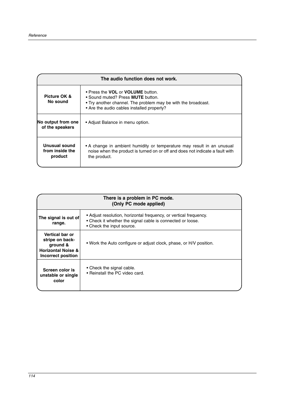 LG 26LX2D User Manual | Page 114 / 116