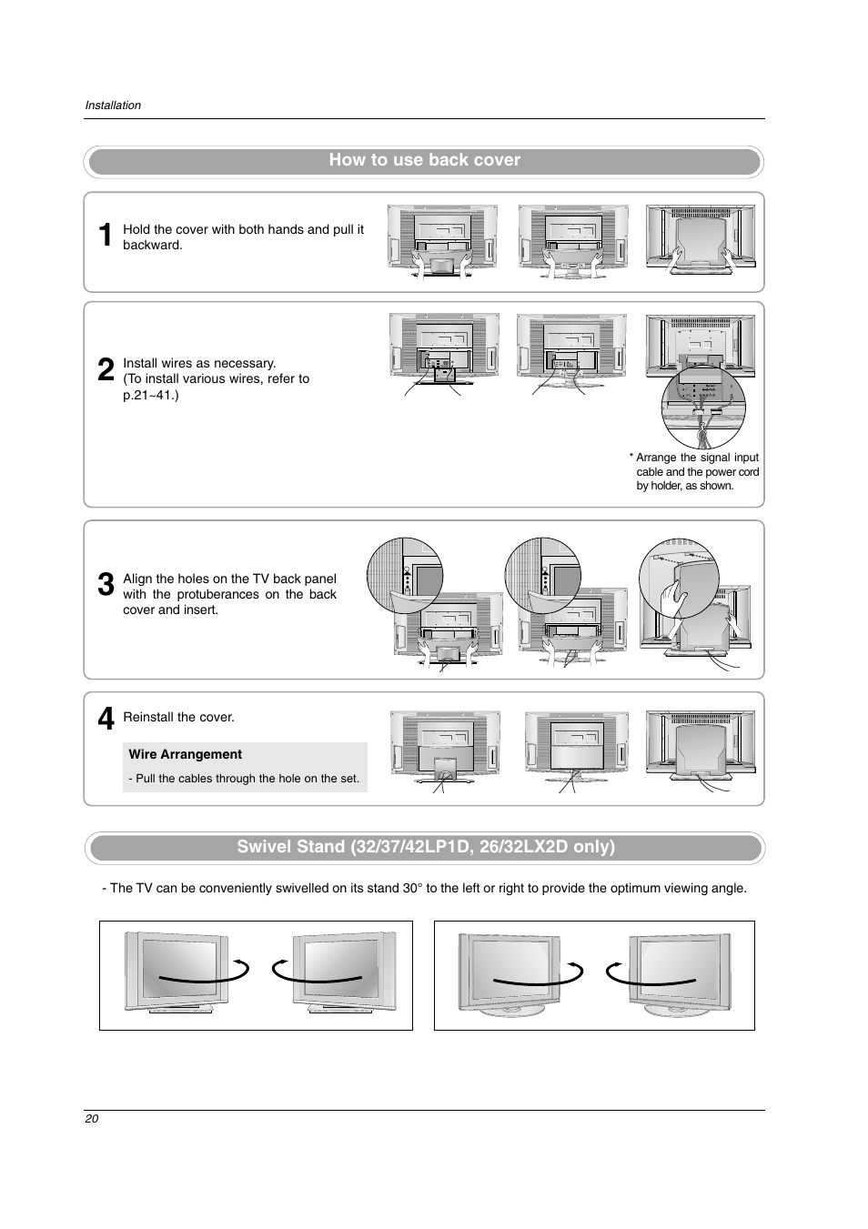 LG 26LX2D User Manual | Page 20 / 116