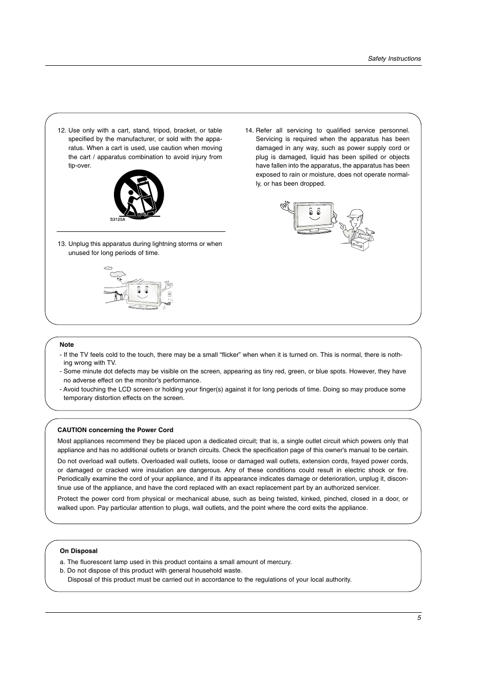 LG 26LX2D User Manual | Page 5 / 116