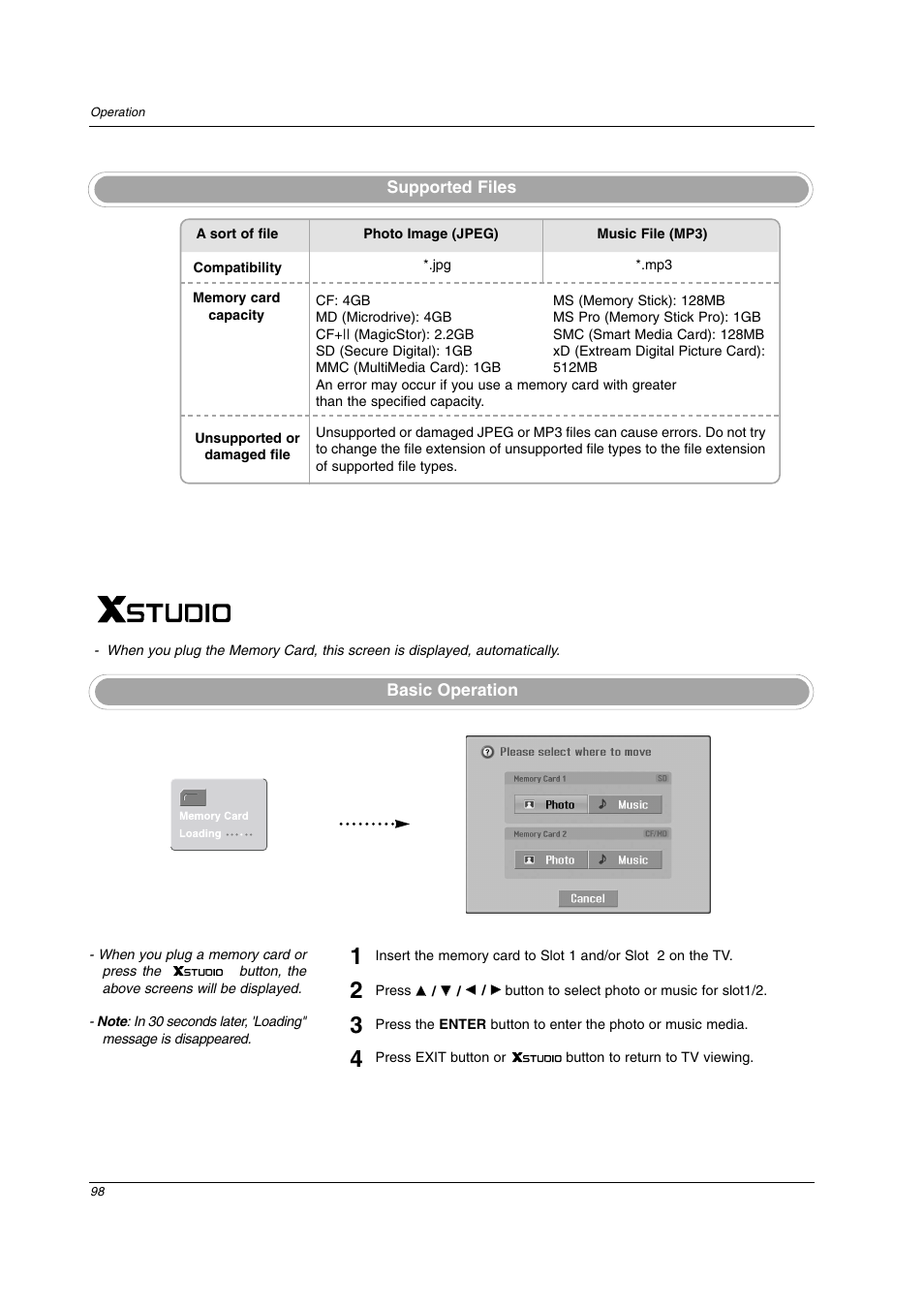 LG 26LX2D User Manual | Page 98 / 116