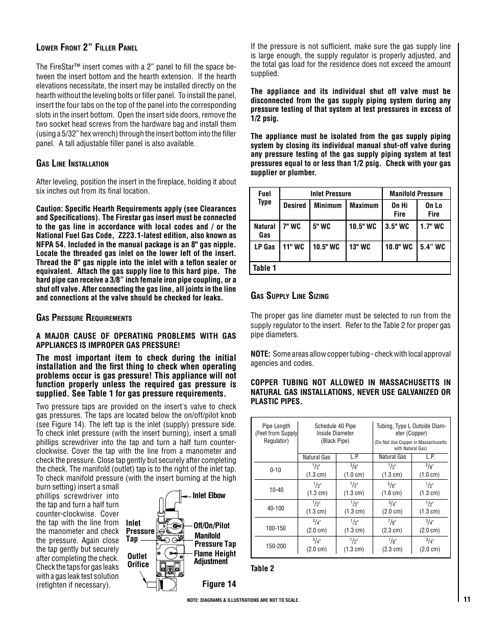 2” f, Gas line installation, Figure 14 | LG B-VENT GAS GC3 User Manual | Page 11 / 24