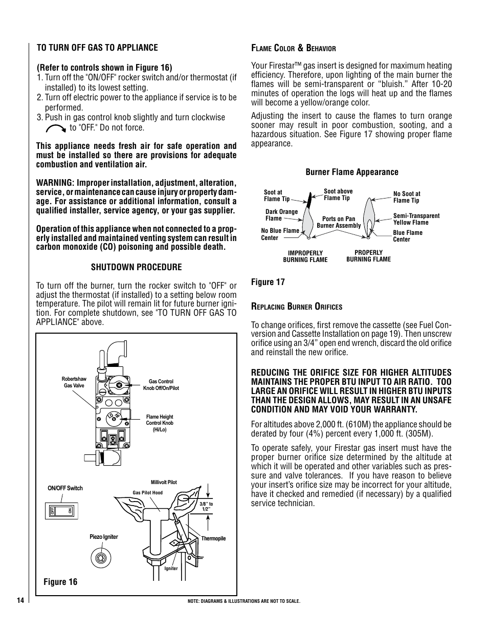 Off/on/pilot flame height adjustment | LG B-VENT GAS GC3 User Manual | Page 14 / 24