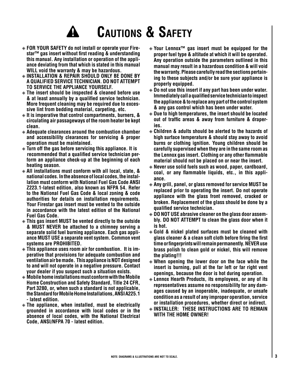 Autions, Afety | LG B-VENT GAS GC3 User Manual | Page 3 / 24