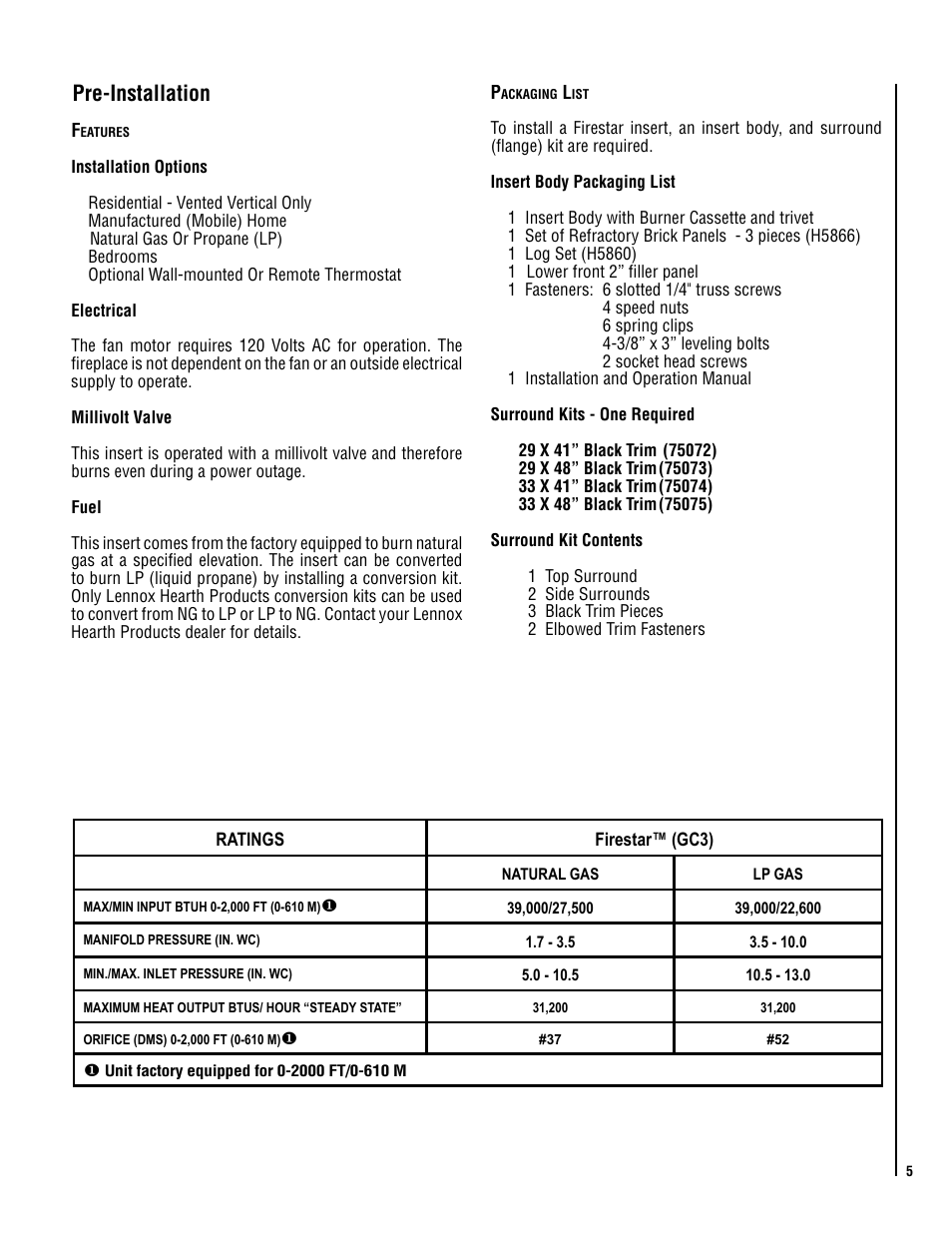 Pre-installation | LG B-VENT GAS GC3 User Manual | Page 5 / 24