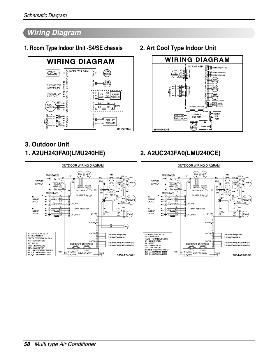 Wiring diagram | LG A2UH243FA0(LMU240HE) User Manual | Page 58 / 86