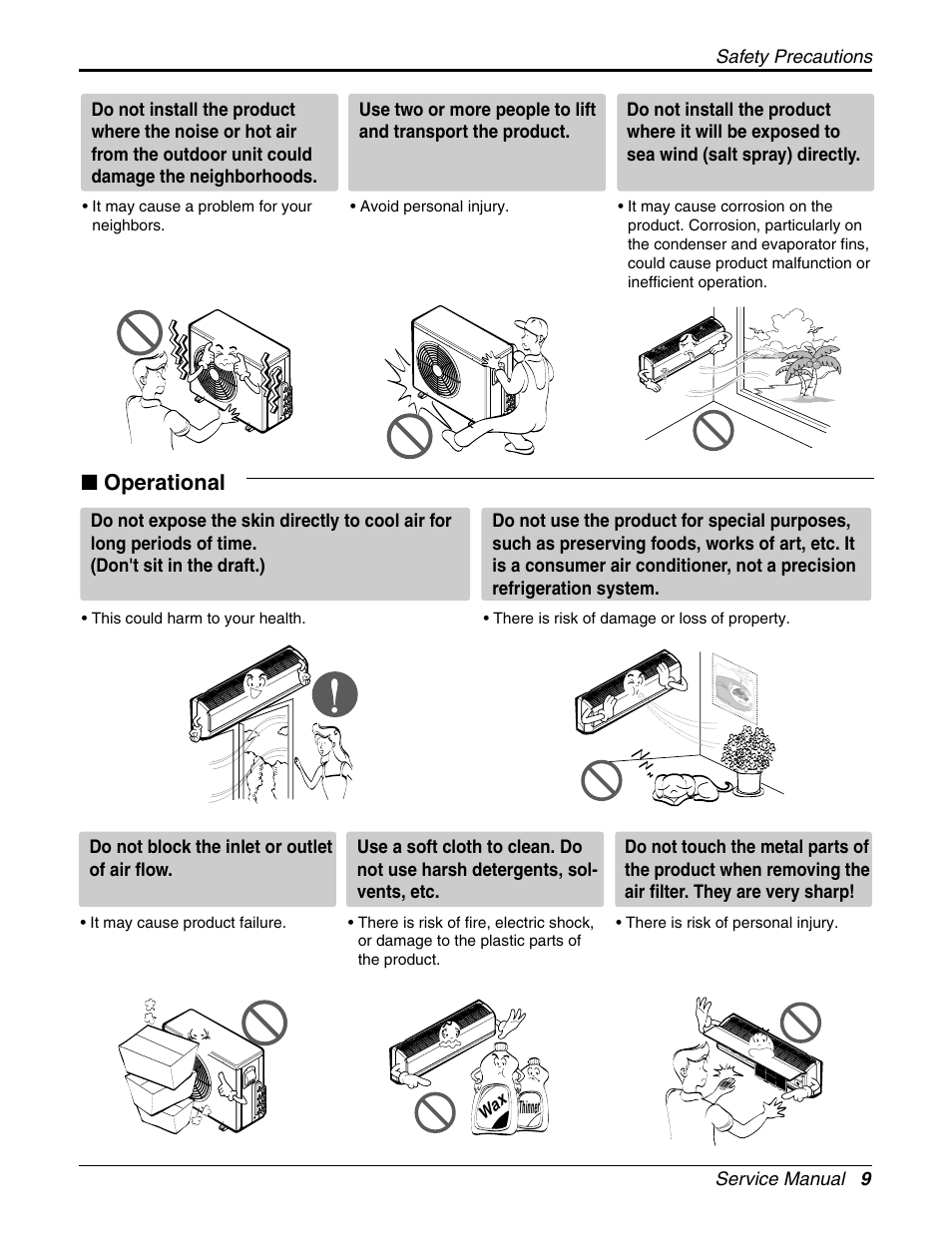 Operational | LG A2UH243FA0(LMU240HE) User Manual | Page 9 / 86