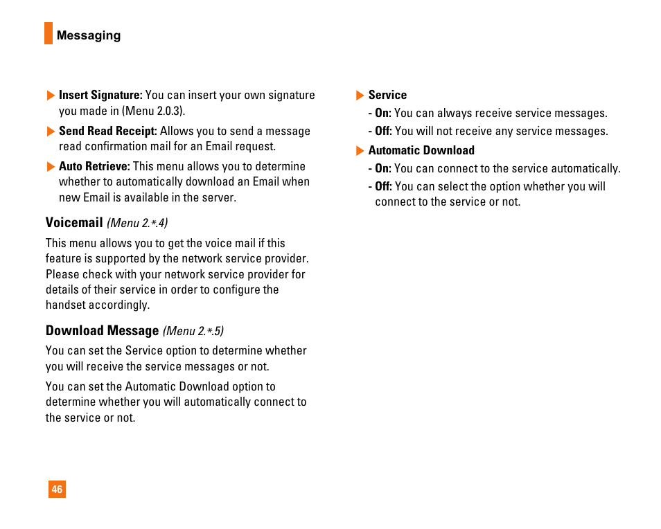 LG CU320 User Manual | Page 50 / 99