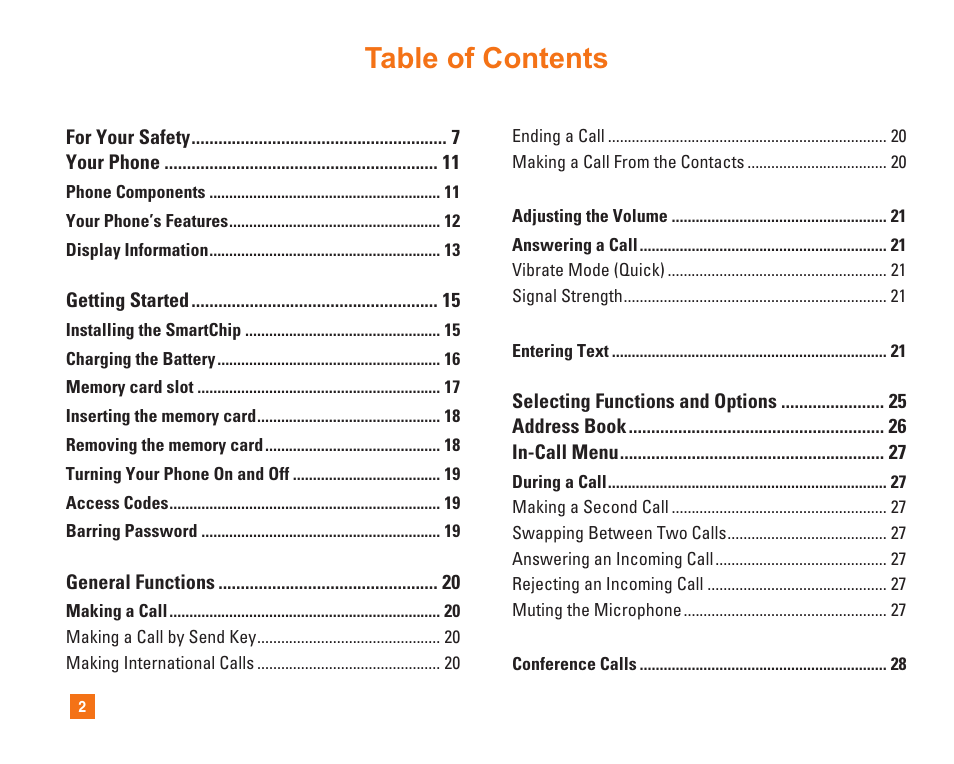 LG CU320 User Manual | Page 6 / 99