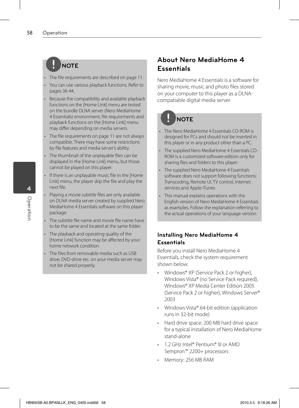 About nero mediahome 4 essentials | LG HB905SB User Manual | Page 58 / 88