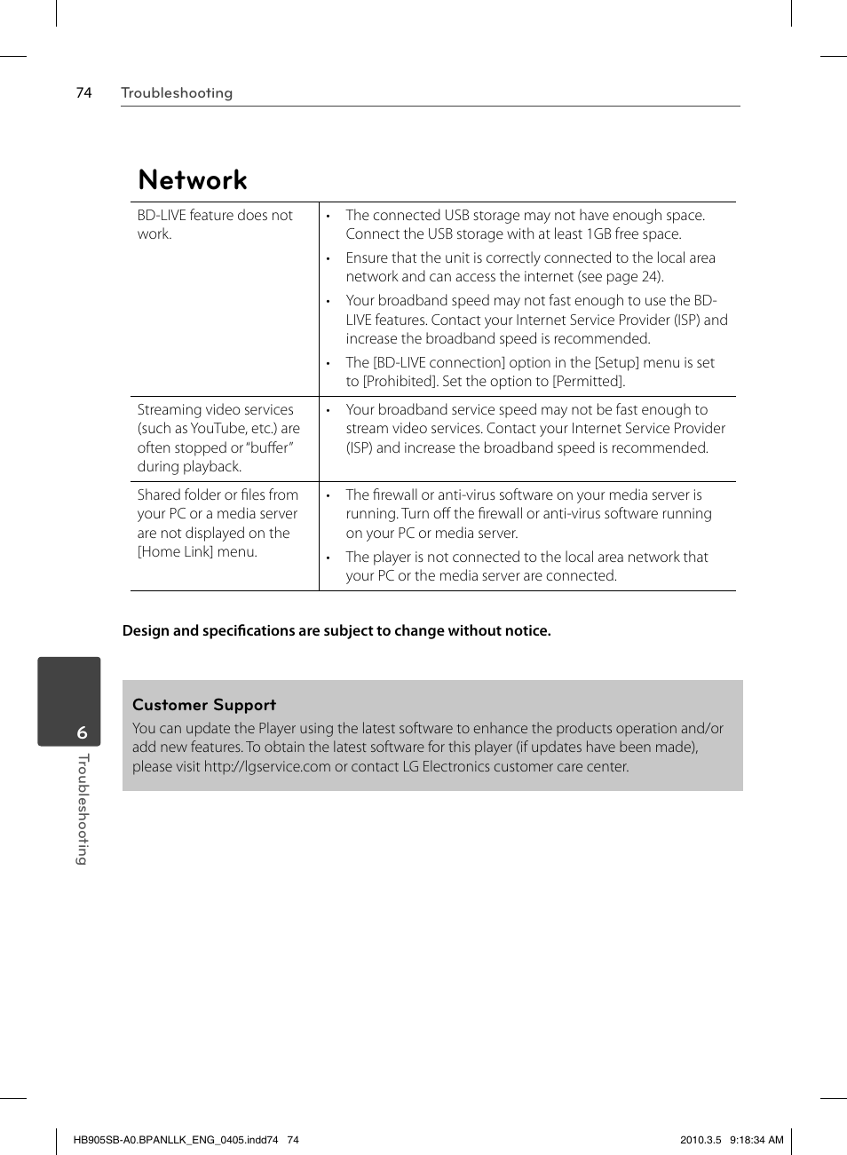 Network | LG HB905SB User Manual | Page 74 / 88