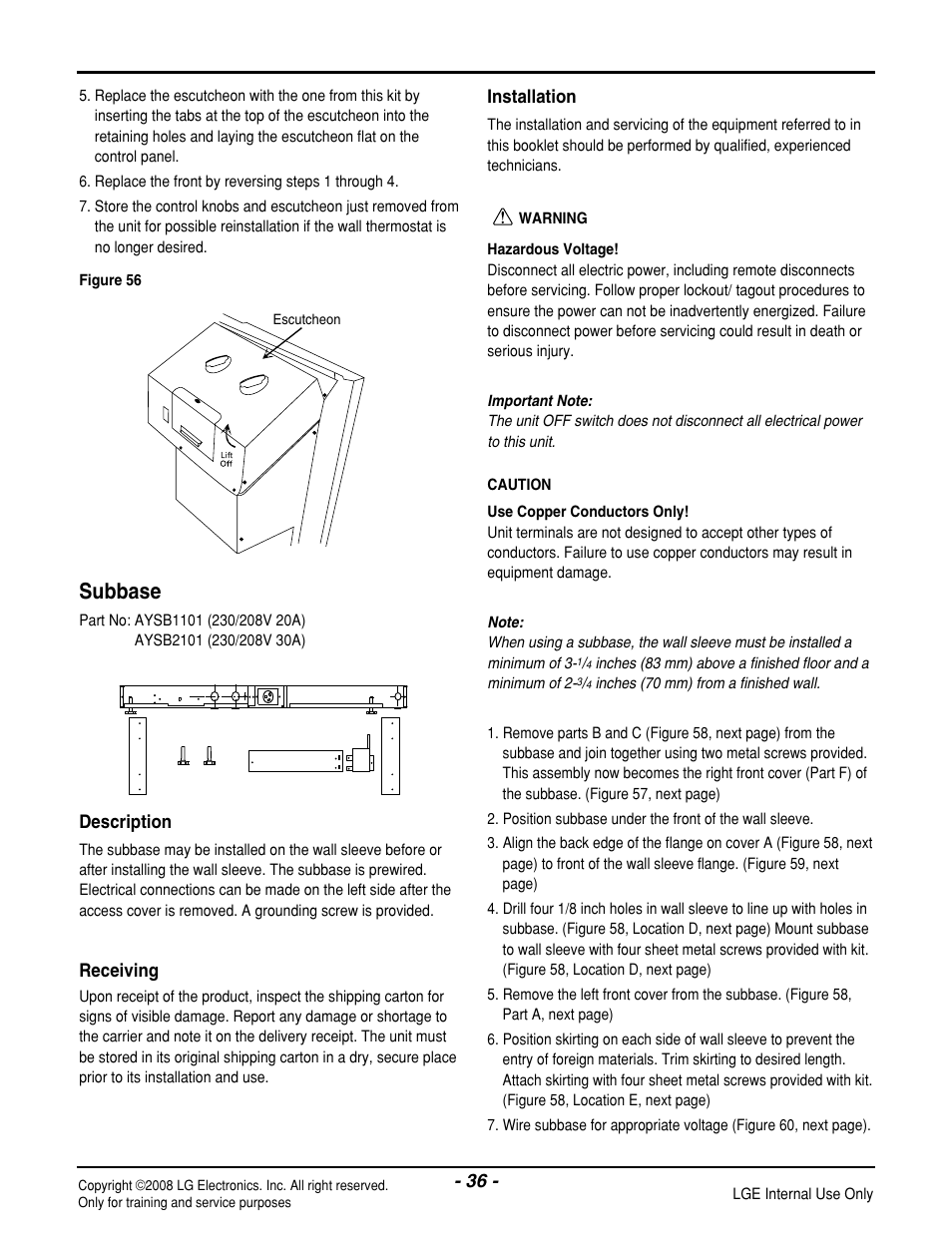 Subbase | LG LP121CEM-Y8 User Manual | Page 36 / 48