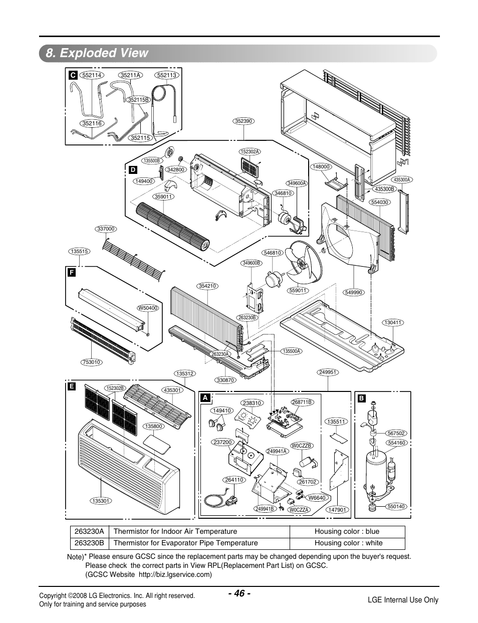 Exploded view, Lge internal use only | LG LP121CEM-Y8 User Manual | Page 46 / 48