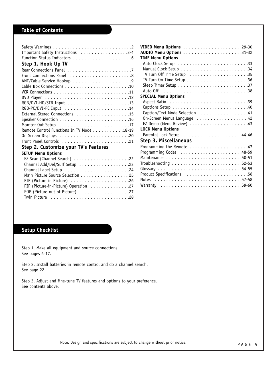 LG RU-48SZ40 User Manual | Page 5 / 60