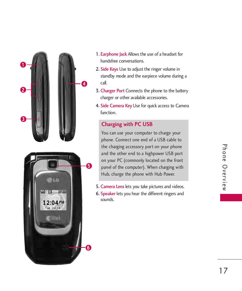 Phone ov ervie w | LG AX310 User Manual | Page 19 / 119