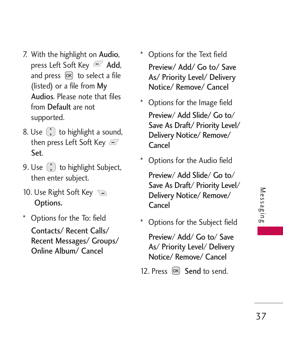 LG AX310 User Manual | Page 39 / 119