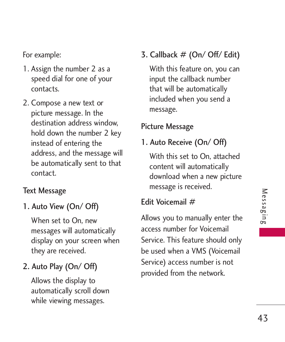 LG AX310 User Manual | Page 45 / 119