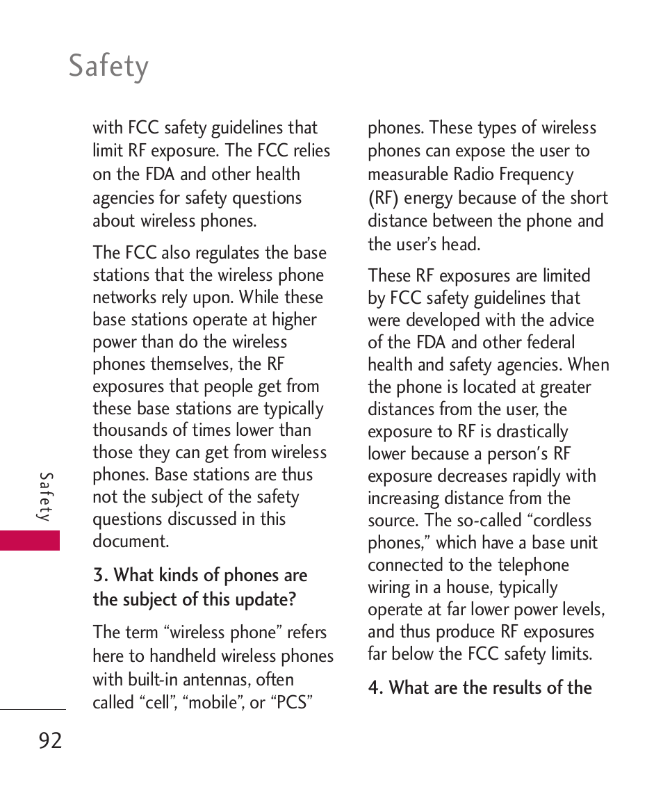 Safety | LG AX310 User Manual | Page 94 / 119