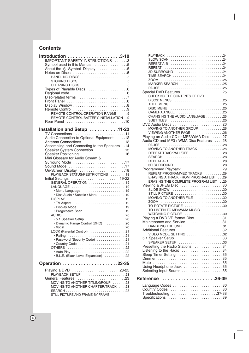 LG DVT418 User Manual | Page 4 / 40