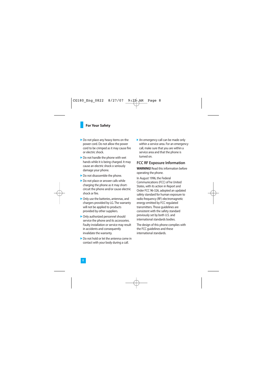 LG CG180 User Manual | Page 12 / 182