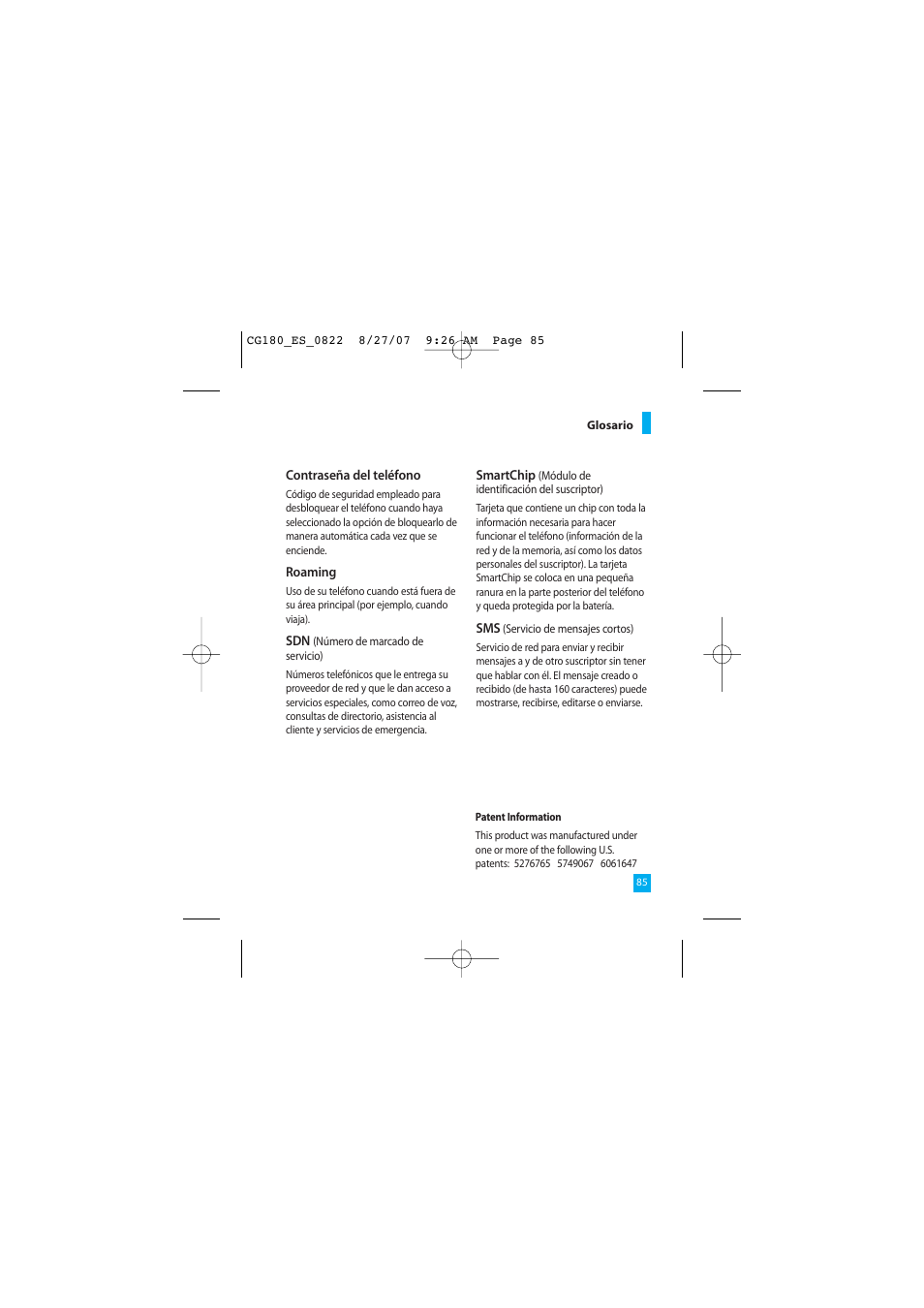 LG CG180 User Manual | Page 175 / 182
