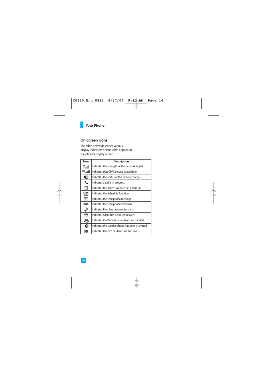 LG CG180 User Manual | Page 18 / 182