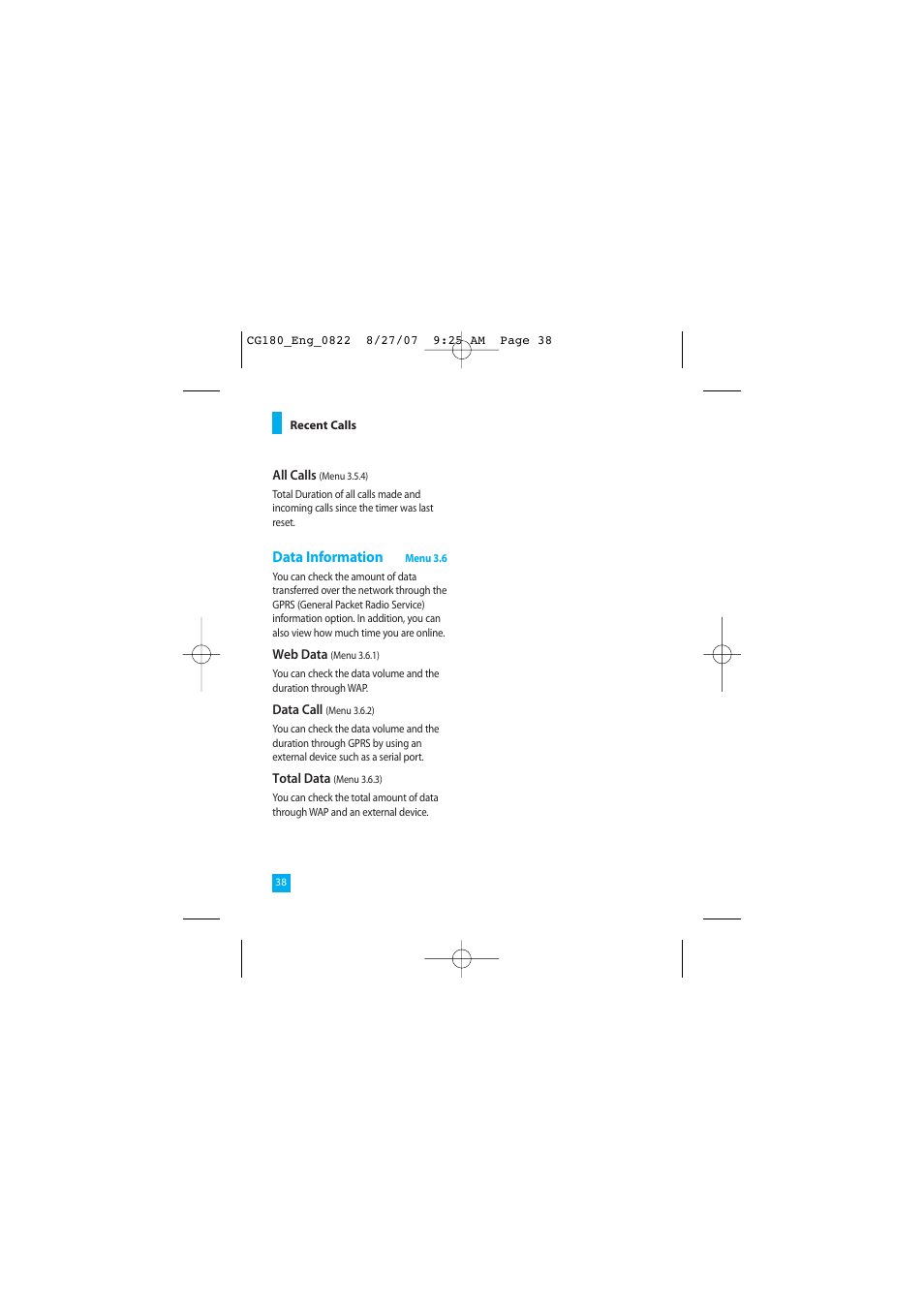 Data information | LG CG180 User Manual | Page 42 / 182