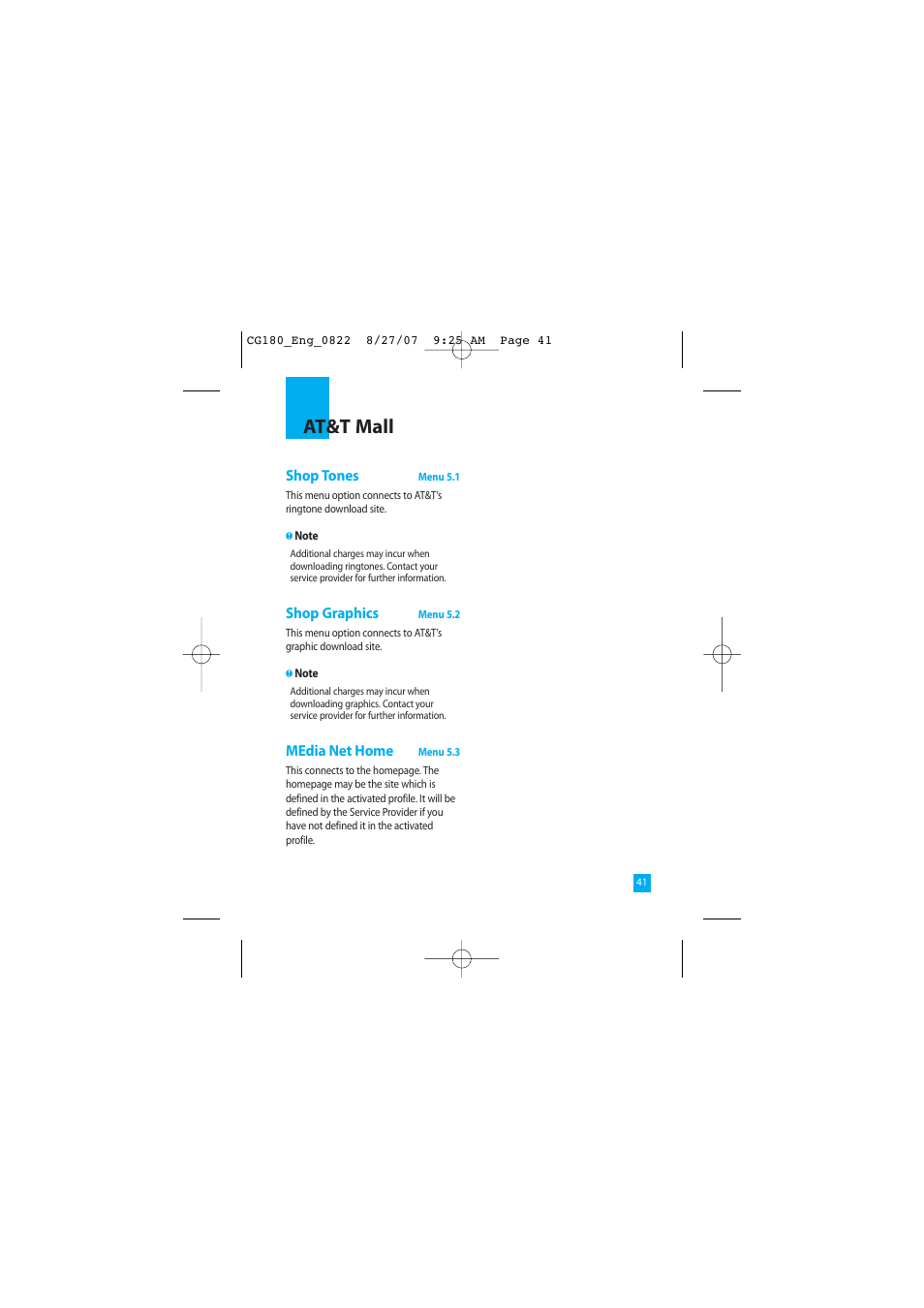 At&t mall | LG CG180 User Manual | Page 45 / 182