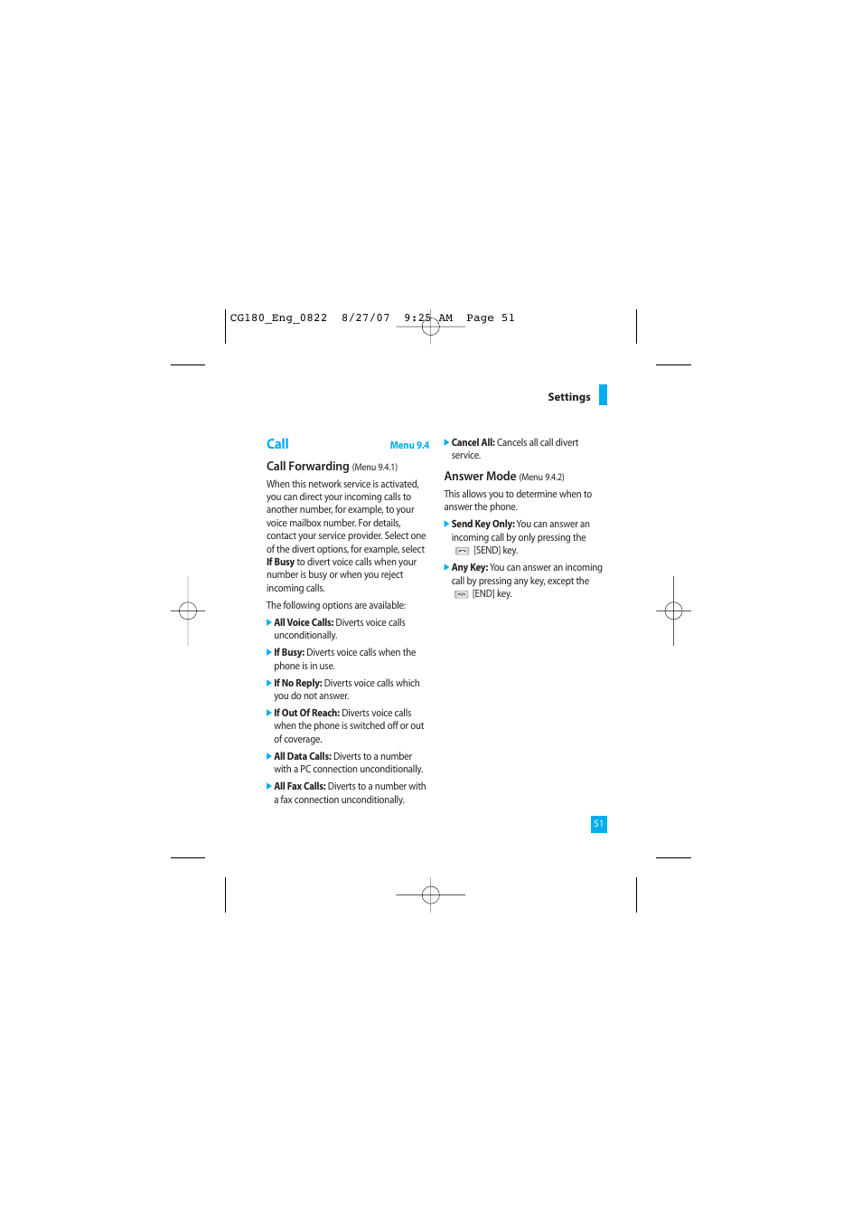 Call | LG CG180 User Manual | Page 55 / 182