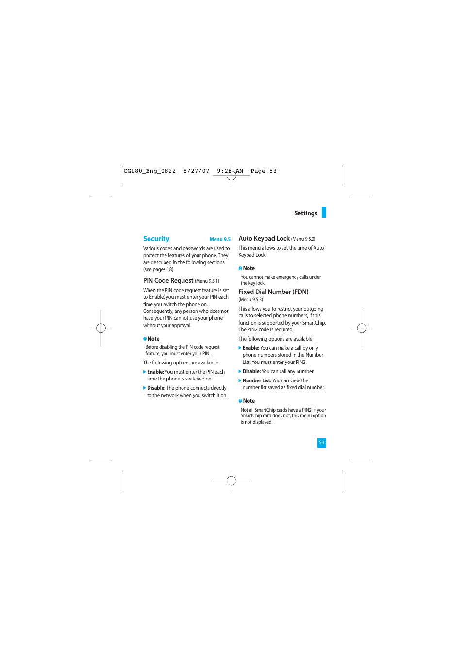 Security | LG CG180 User Manual | Page 57 / 182