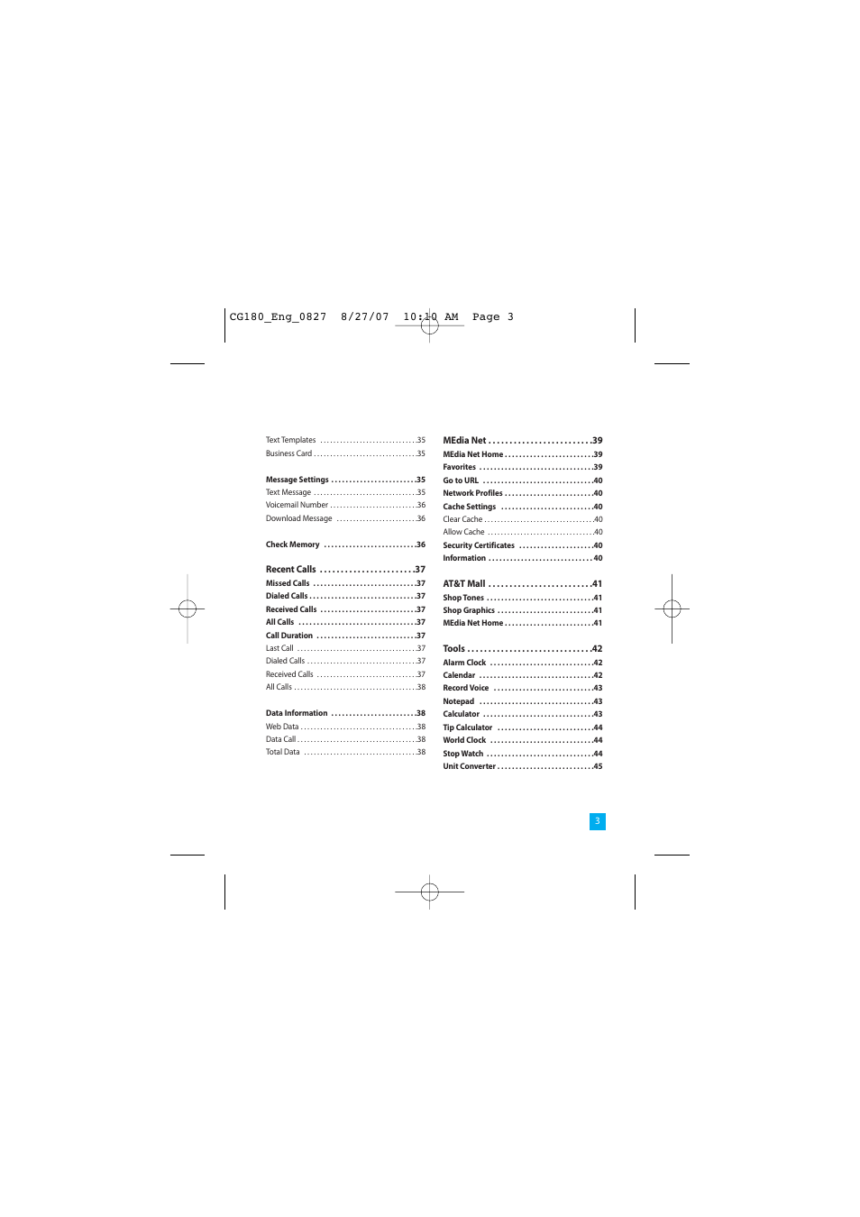 LG CG180 User Manual | Page 7 / 182