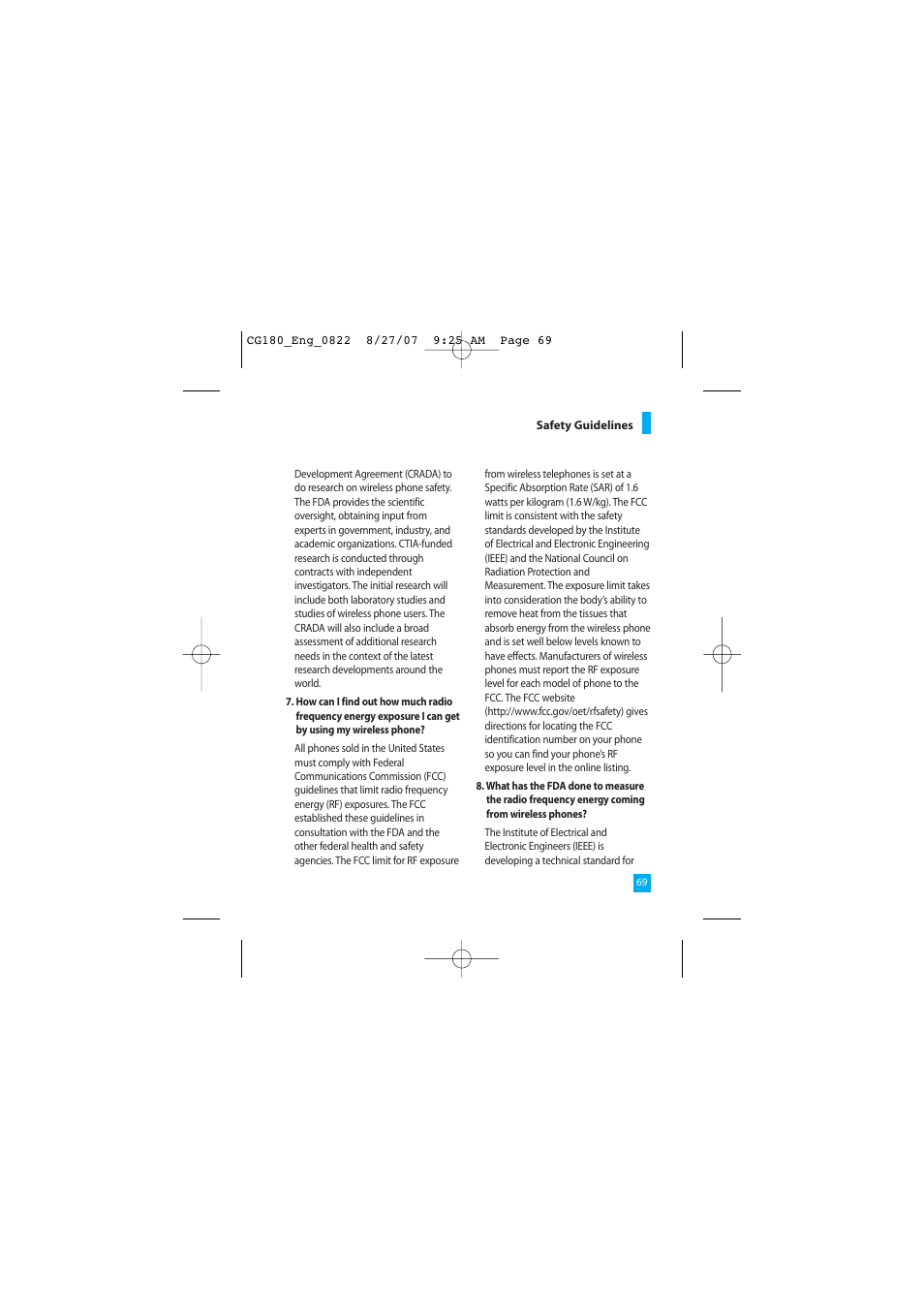 LG CG180 User Manual | Page 73 / 182