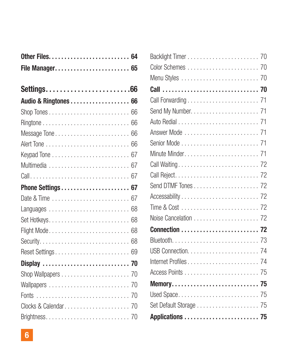 LG A340 User Manual | Page 6 / 113