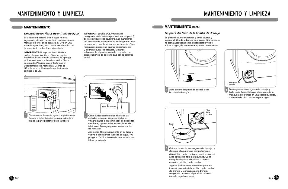 Mantenimiento | LG WM2688H*MA User Manual | Page 32 / 37