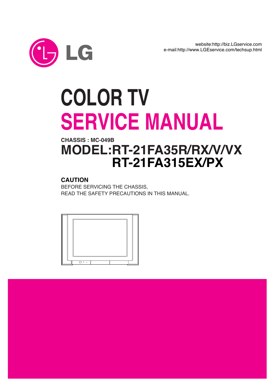 LG RT-21FA35R/RX/V/VX User Manual | 29 pages