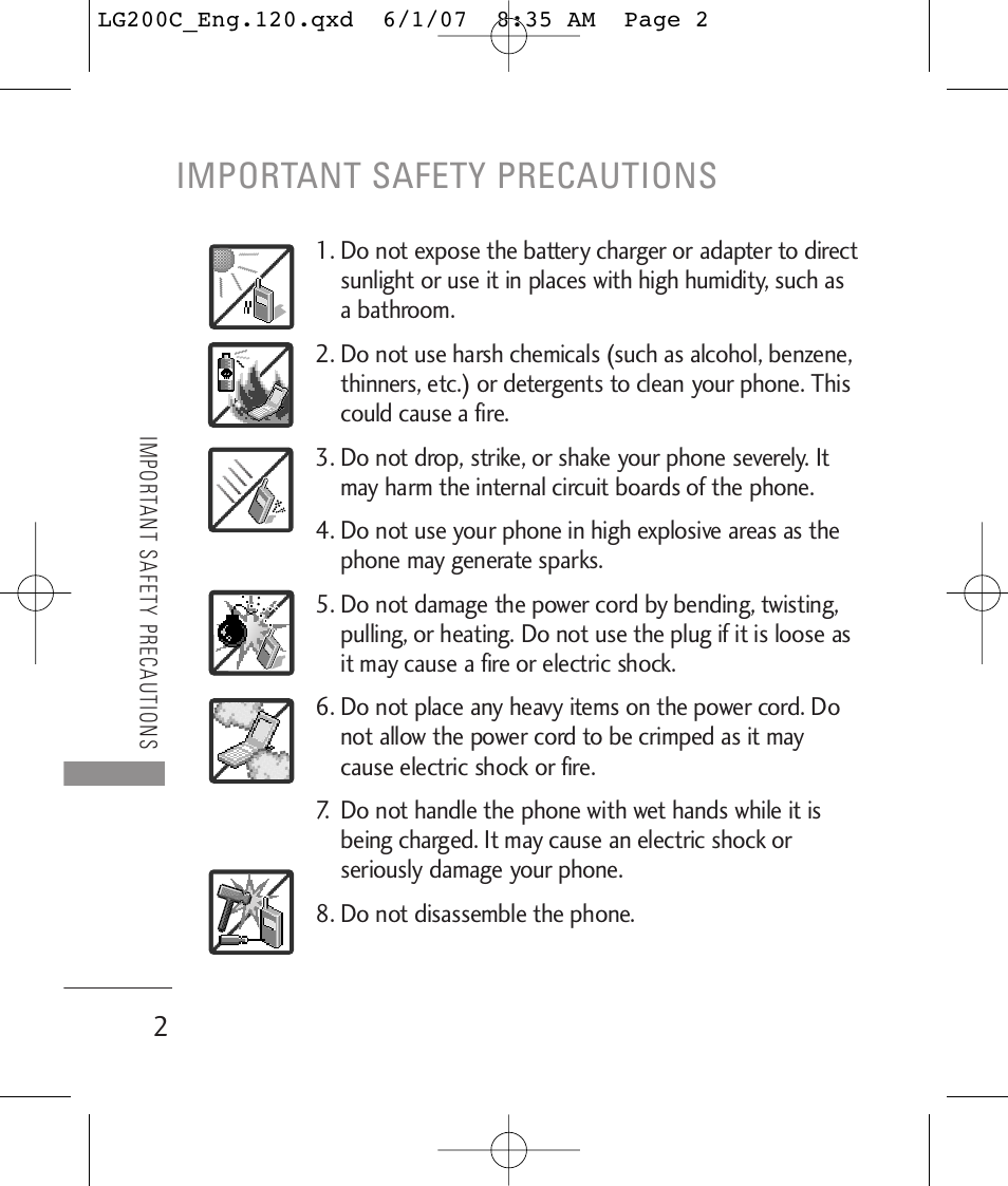 Important safety precautions | LG 200C User Manual | Page 4 / 39