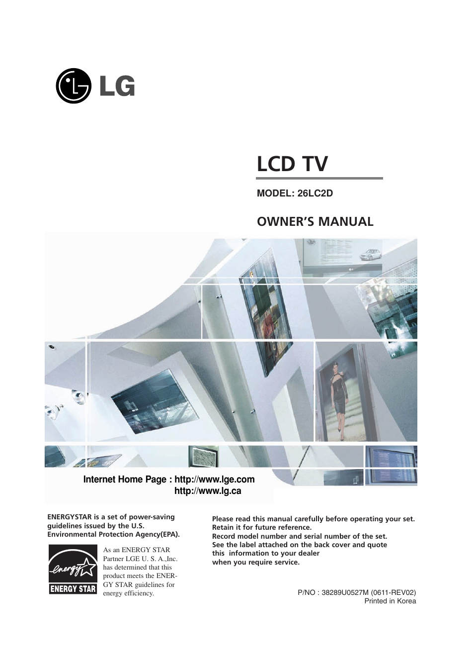 LG 26LC2D User Manual | 64 pages