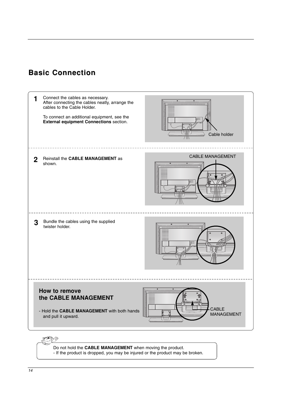 3basic connection basic connection | LG 26LC2D User Manual | Page 14 / 64