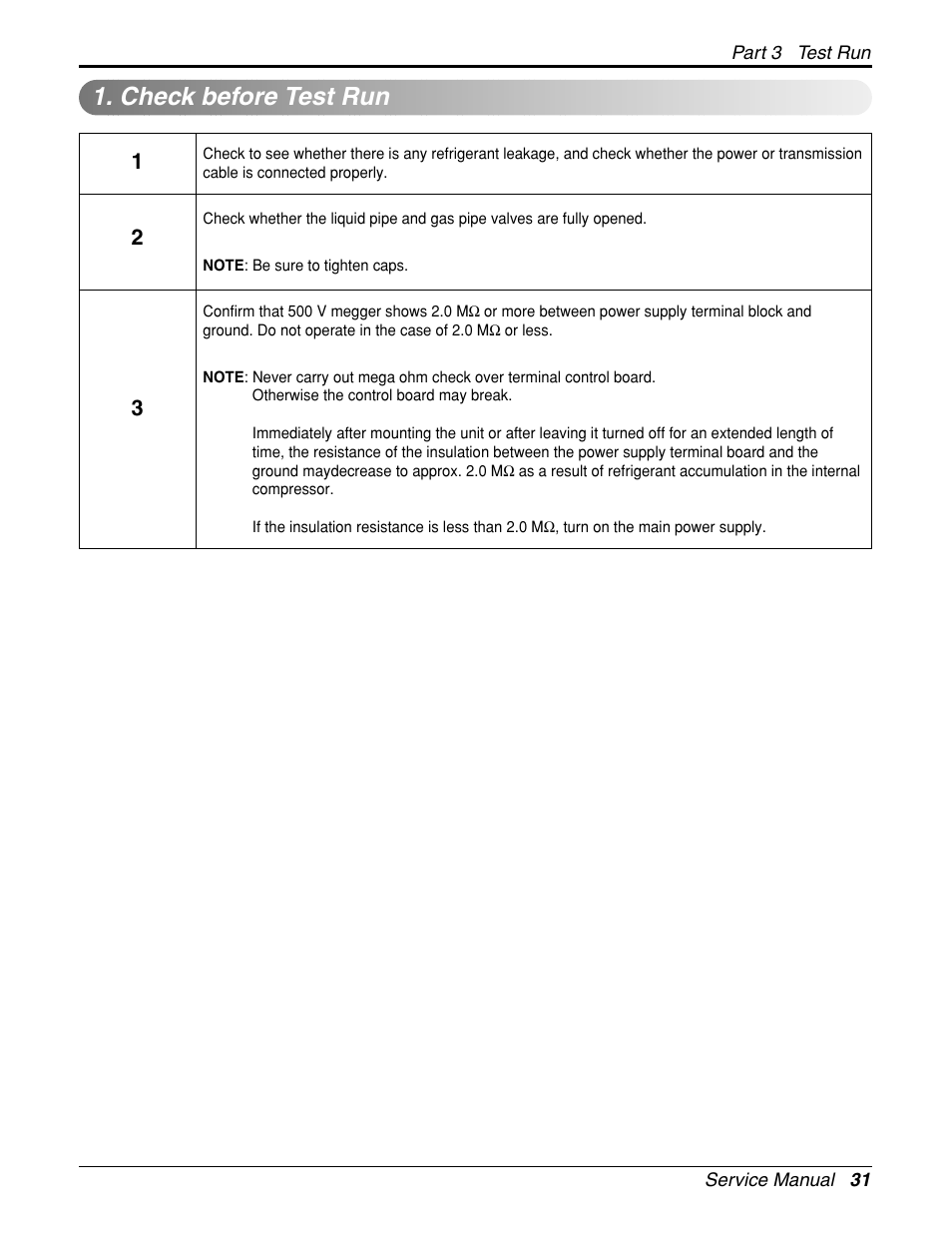 Check before test run | LG General Wall Mounted-Inverter Type User Manual | Page 31 / 67