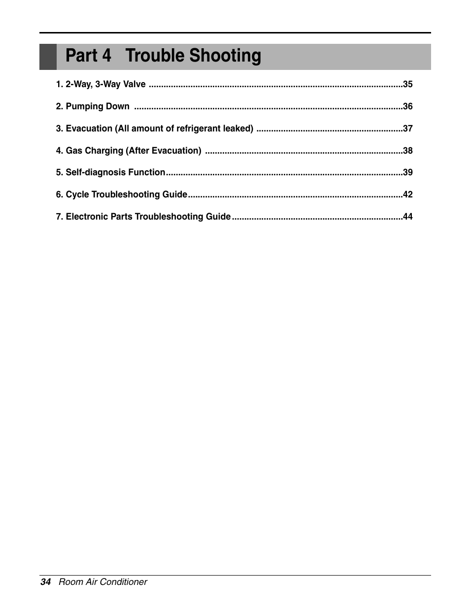 Part 4 trouble shooting | LG General Wall Mounted-Inverter Type User Manual | Page 34 / 67