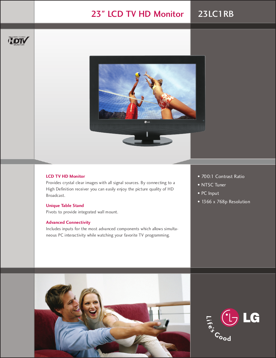 LG 23LC1RB User Manual | 2 pages