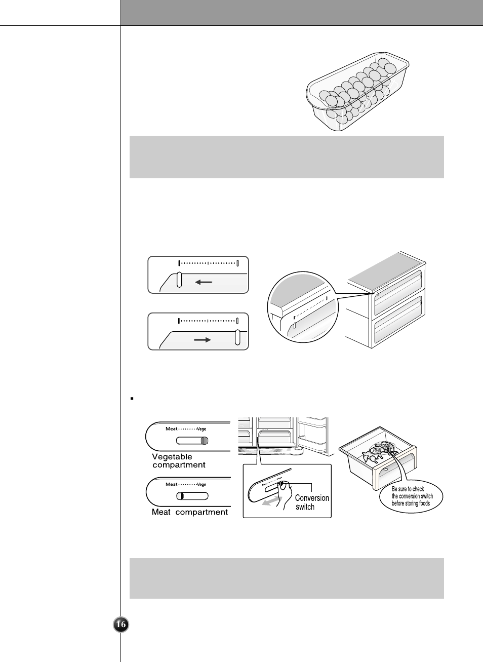 Convert into a vegetable or meat compartment, Operation | LG SXS User Manual | Page 16 / 28