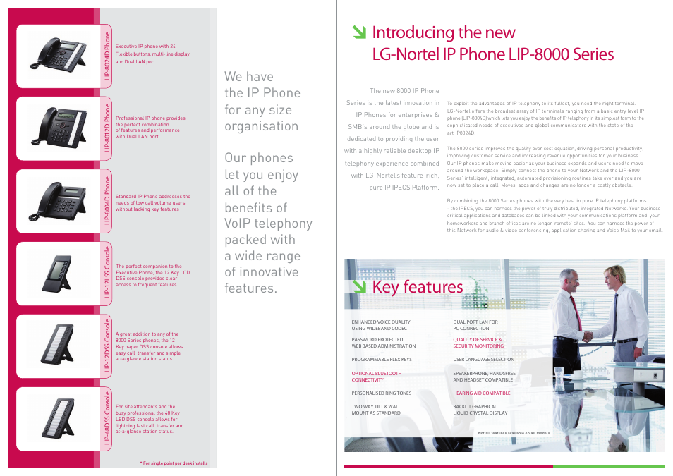 Benefits of | LG Pure IP IPECS Platform SERIES IP PHONES LIP-8000 User Manual | Page 5 / 8