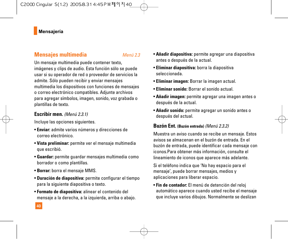 Mensajes multimedia | LG C2000 User Manual | Page 150 / 222