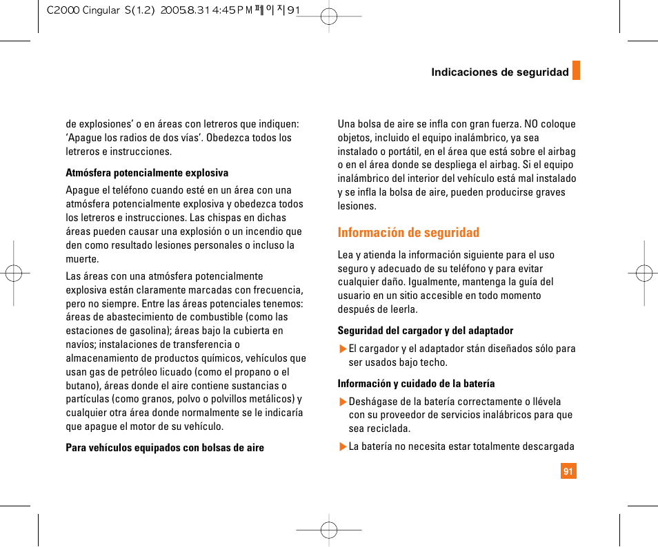 Información de seguridad | LG C2000 User Manual | Page 201 / 222