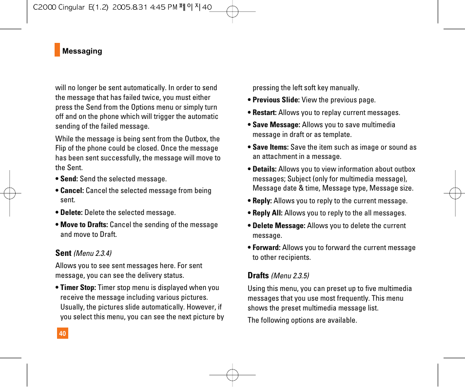 LG C2000 User Manual | Page 44 / 222