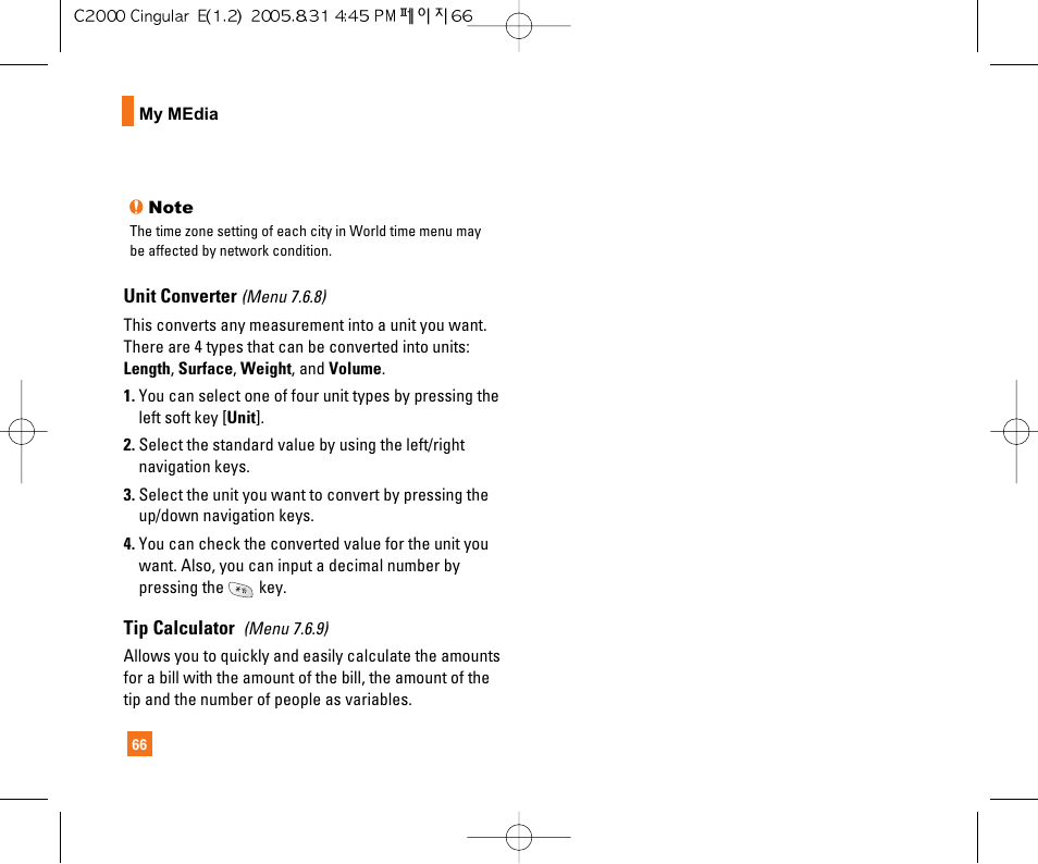 LG C2000 User Manual | Page 70 / 222