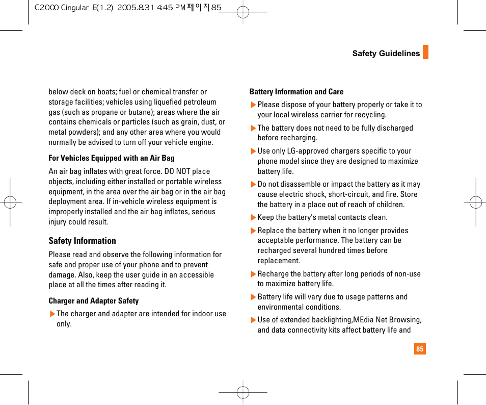 LG C2000 User Manual | Page 89 / 222