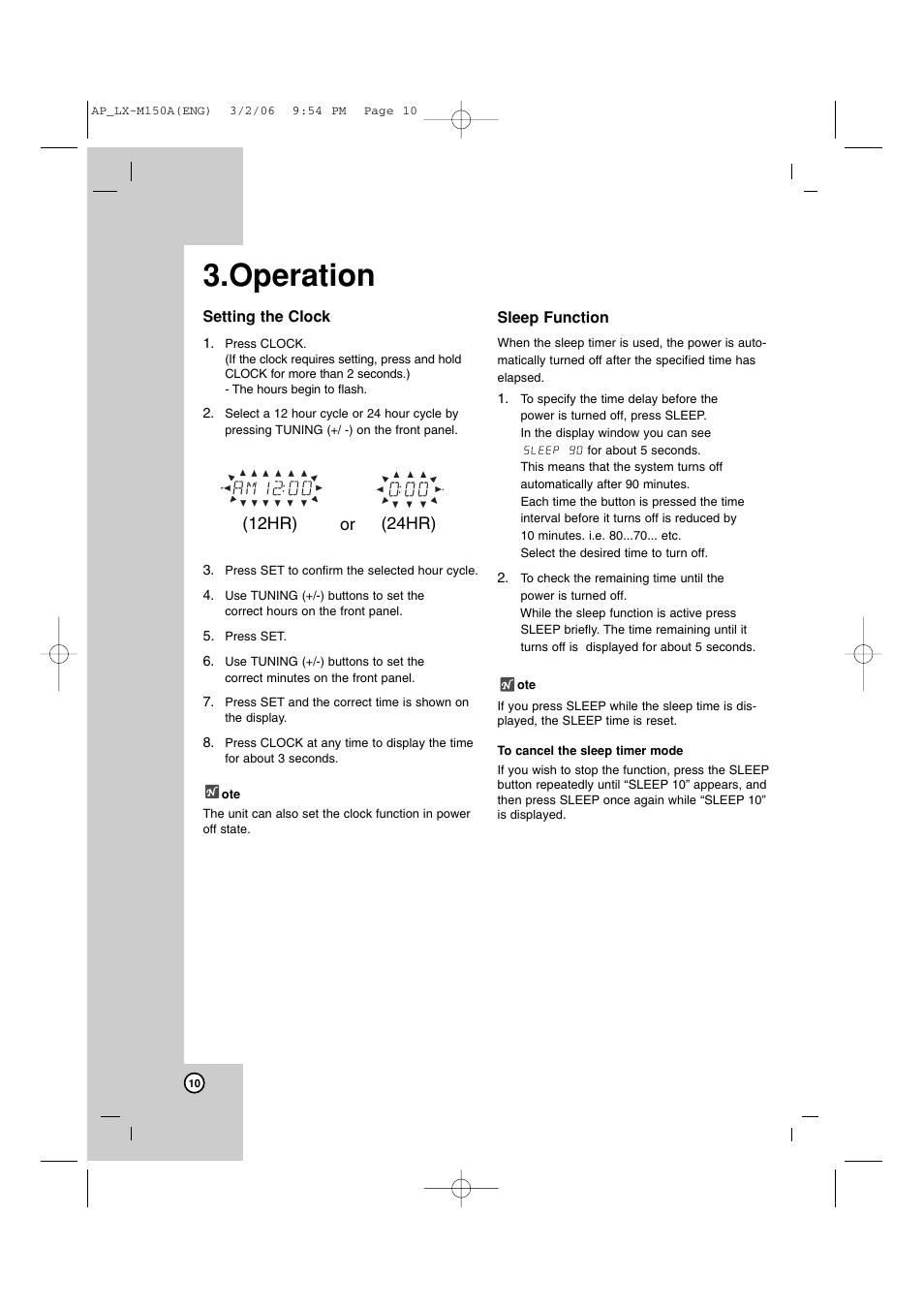 Operation | LG LX-M150 User Manual | Page 10 / 19