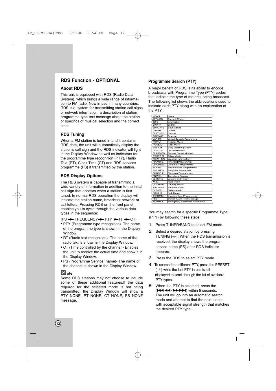 LG LX-M150 User Manual | Page 12 / 19